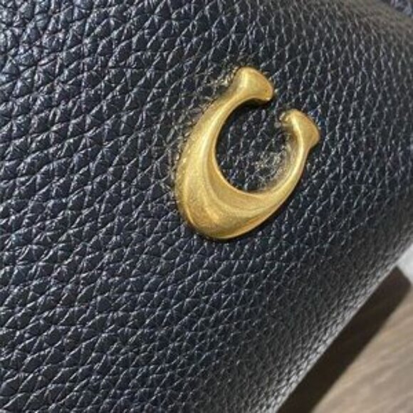 Coach Black Leather Mini Bag with Gold Accent - Picture 6 of 7